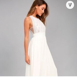 Lulu’s Forever and Always wedding dress lace large sleeveless romantic